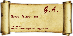 Gass Algernon névjegykártya